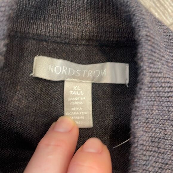 Nordstrom XL Tall 100% Extra Fine Merino Wool 1/4 zip sweater - Picture 3 of 6